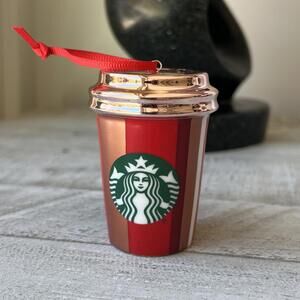 2018 Starbucks Striped Red Cup Ornament